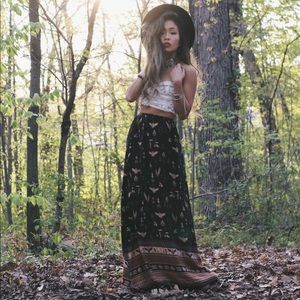 SPELL gypsy boho maxi skirt